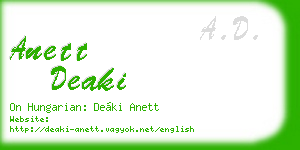 anett deaki business card